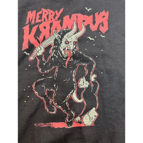 Merry Krampus Gildan Men's Medium Black Heavy Blend‎ Crewneck Sweatshirt - Picture 4 of 8